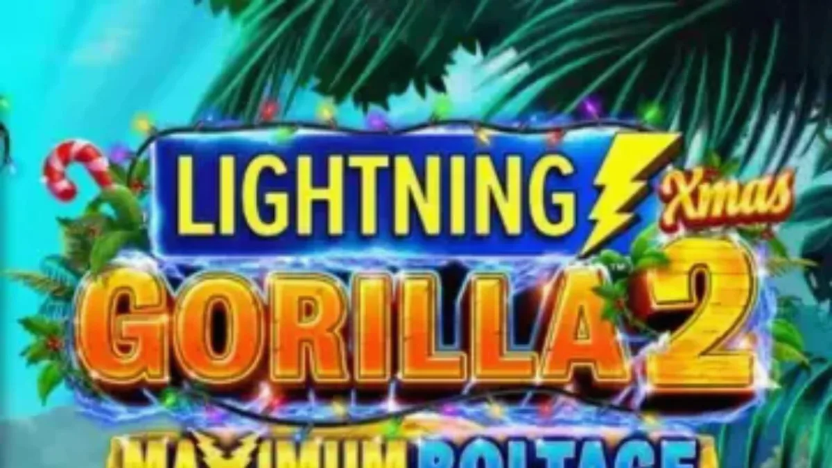 Tampilan visual slot Lightning Gorilla 2 Xmas dengan tema hutan dan Natal